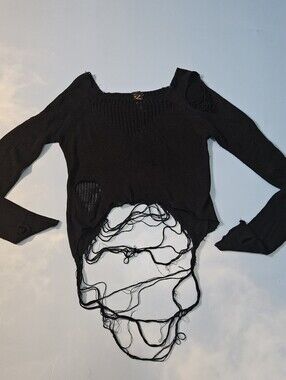 Widow Black Distressed Women's Sweater Destroyed Sweater OG Widow Before DK